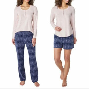 Eddie Bauer Ladies' 3-Piece Waffle Fleece Pajamas Set